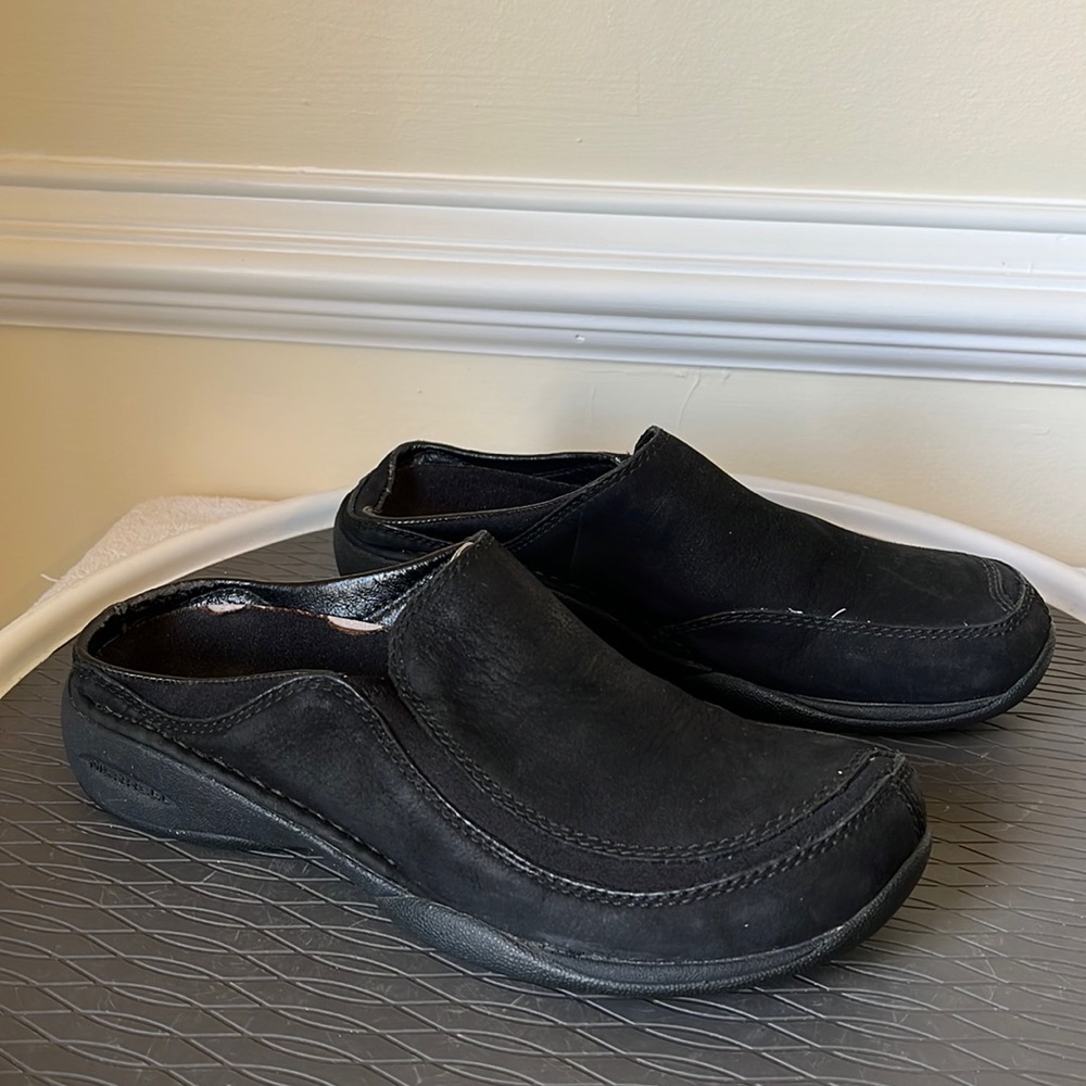 Merrell Primo Scoop Moc Slip-Resistant Womens Sz 7.5 Black Midnight Slip…